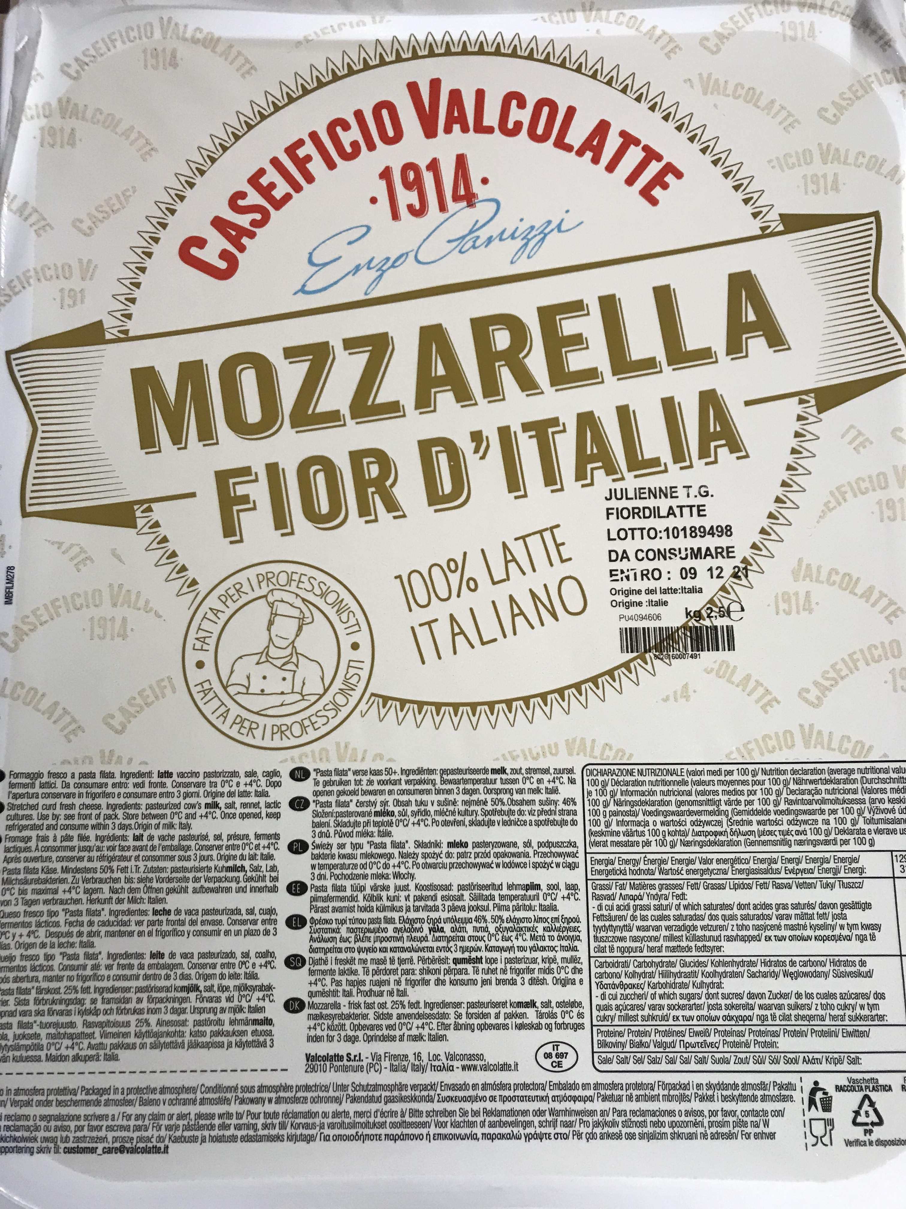 Mozzarella fior di latte - Valcolatte